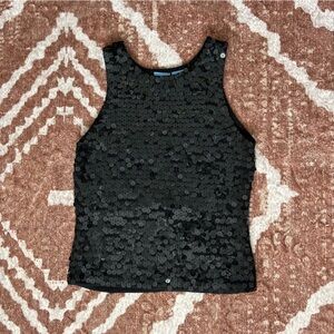 Black Sequin tank top